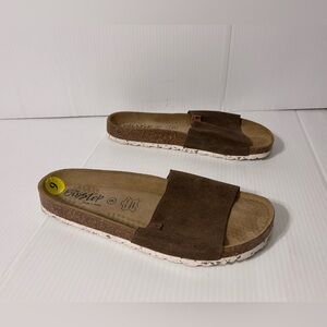 BioStep brown leather sandal women size 9